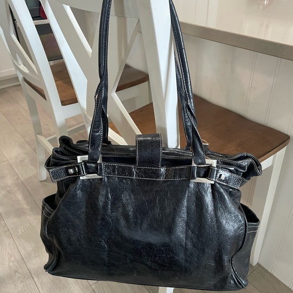 Helen Welsh genuine Leather shoulder handbag black - Picture 2 of 9